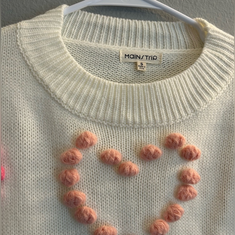 Heart Patterned Cream Sweater - Picture 2 of 3